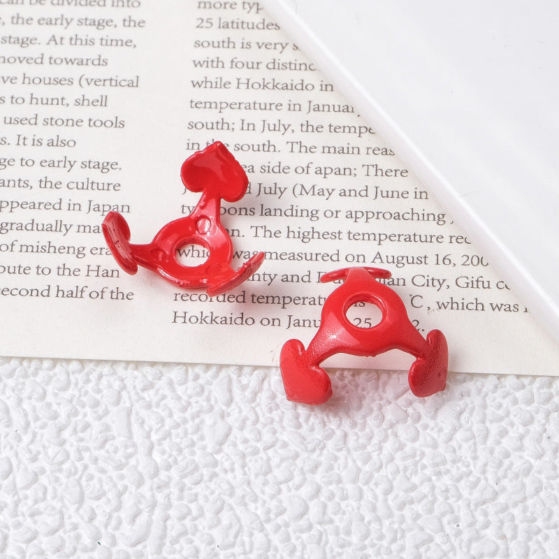 Wholesale of 100PCS/PACK Heart-shaped Flower Holders Paired with Bright Painted Perforated Beads and Acrylic Beads