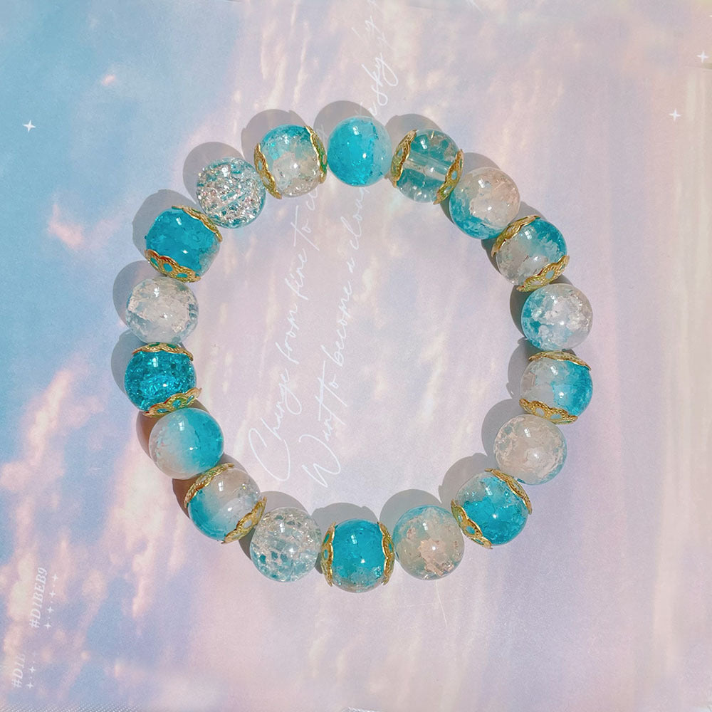 Peads de gradiente de color al por mayor pulsera de vidrio