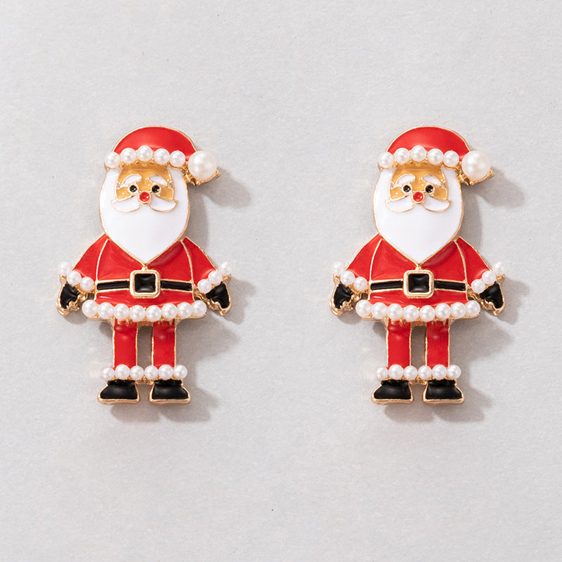 Wholesale Acrylic earrings with Santa hat  elk and dinosaur prints