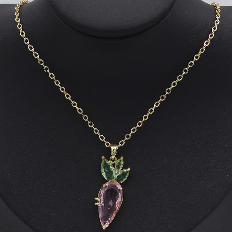 Wholesale Colorful Butterfly Zircon Necklace Clavicle Chain