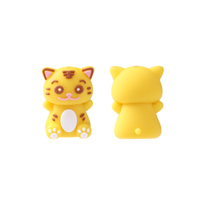 Wholesale 20pcs/pack  Cartoon animal silicone 3D Focal Beads