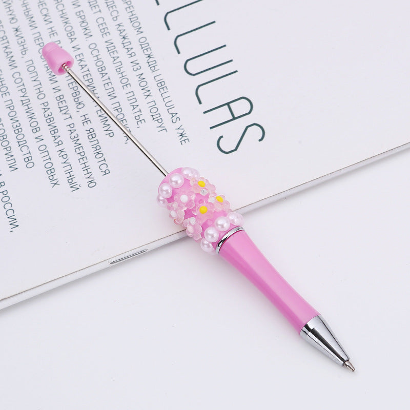 Wholesale Beadable Pens DIY Patch Pearl Flower Beadable Pen