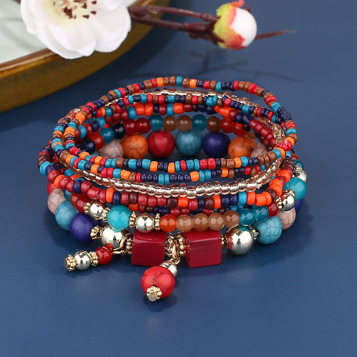 Wholesale Bohemian Handmade Multi-layer Alloy Bracelet