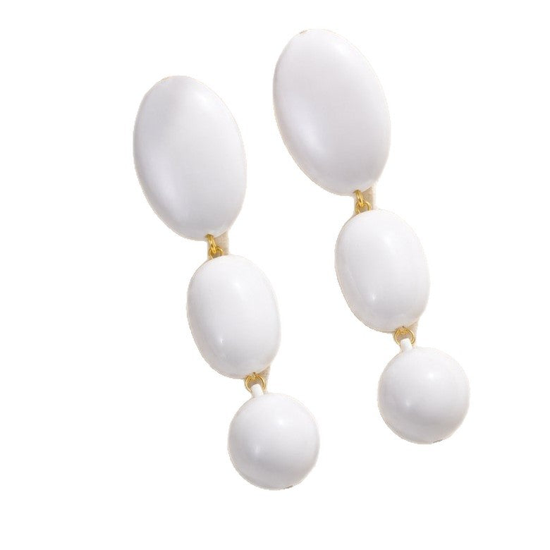 Wholesale Trendy Geometric Acrylic Earrings For Women Pearl Accent Oval Circle Statement Jewelry Fashion Accessory Boutique Resale