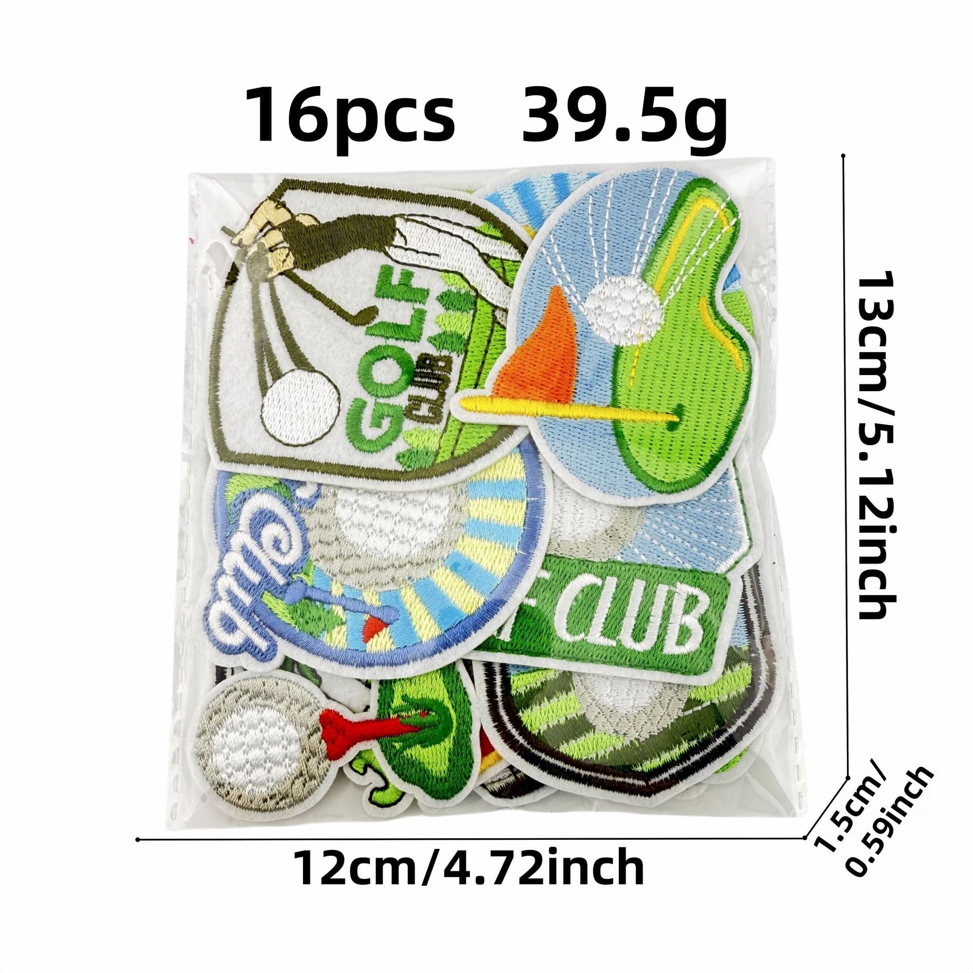 Wholesale Cartoon Golf Embroidered Iron On Patch Green Decorative Cloth Patch For Clothing Bags And DIY Crafts