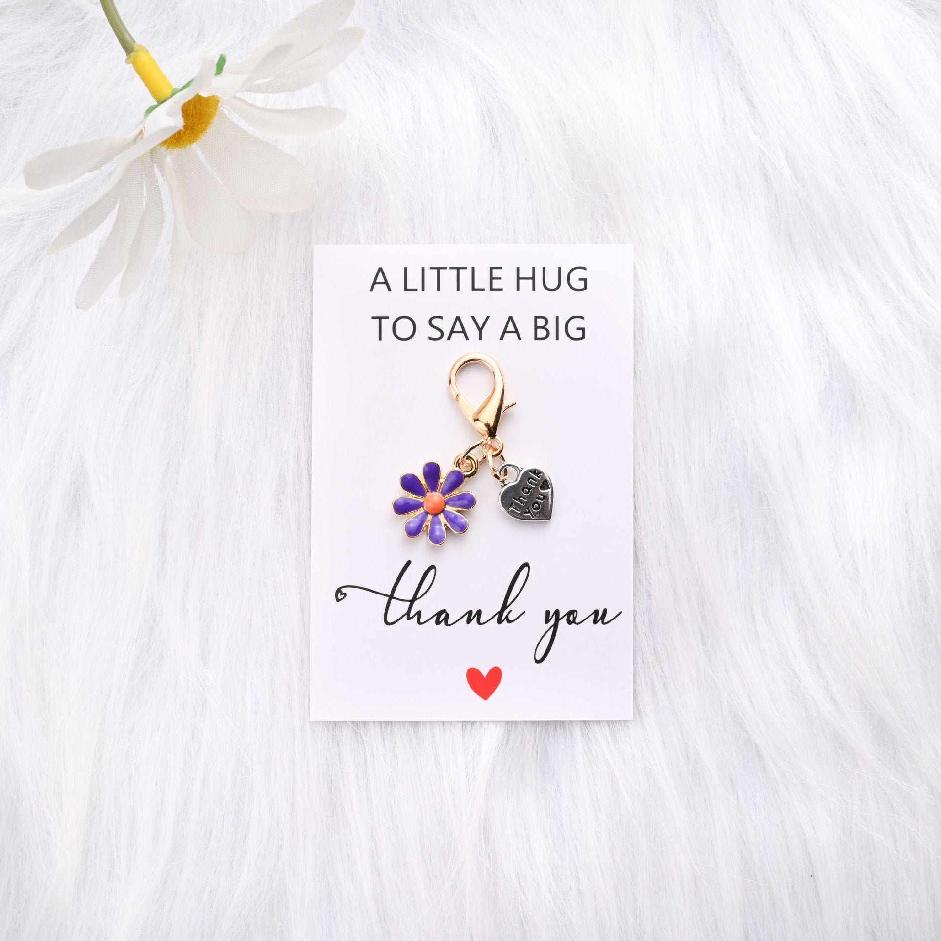 Wholesale Hugging Thank-you Card Heart Flower Keychain
