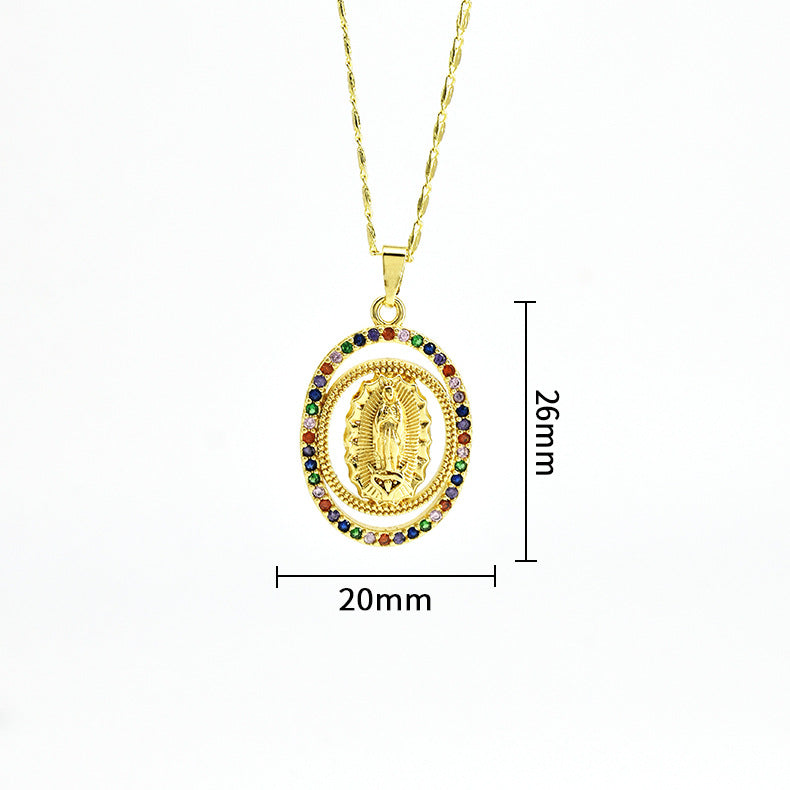 Wholesale Religious Copper Micro Inlaid Zircon Personalized Fashion Necklaces