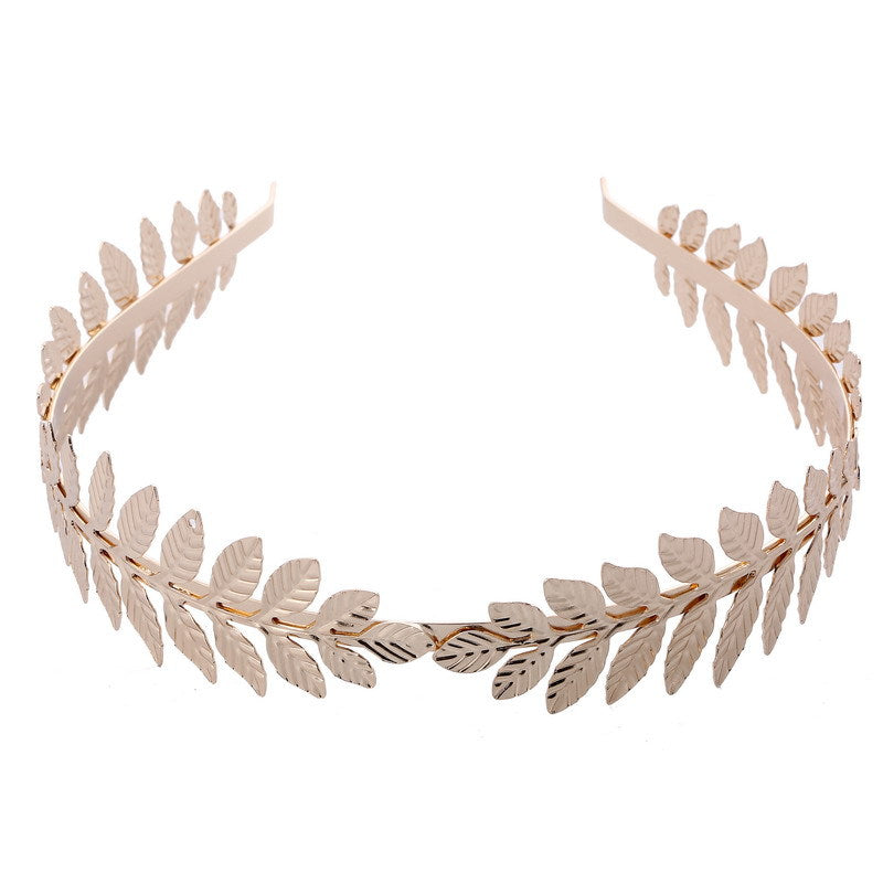Wholesale European and American Bride Golden Leaf Leaf Headband
