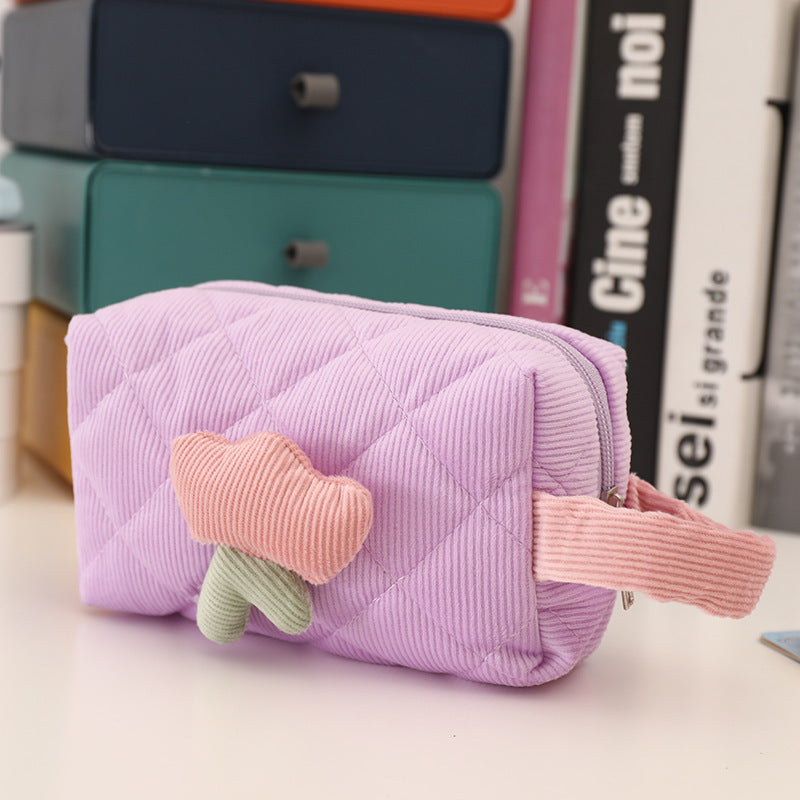 Wholesale Corduroy Simple Handheld Cosmetic Bag