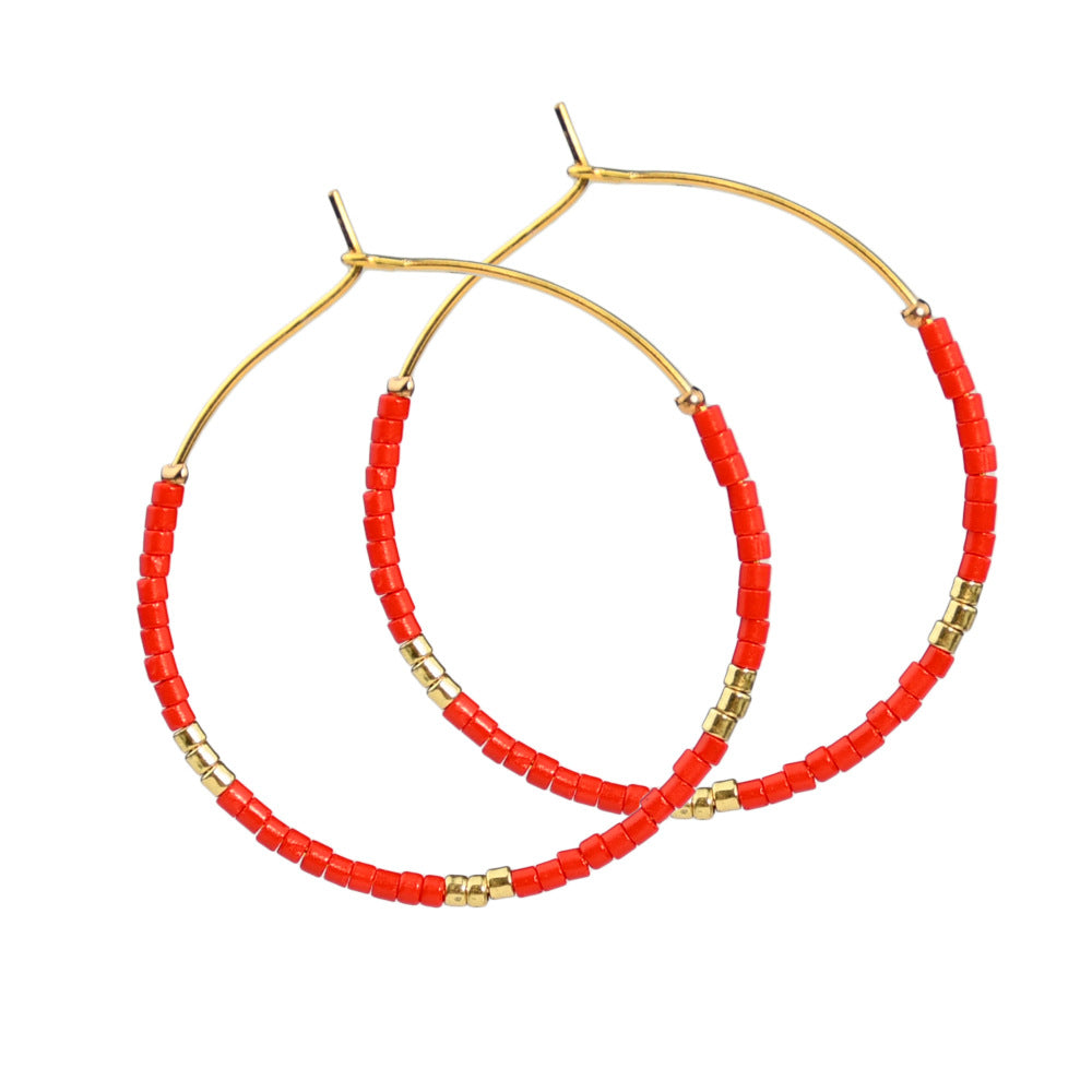 Wholesale Colorful Rice Beads Large Earrings