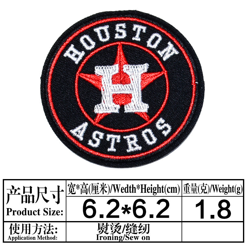 Wholesale Patch Cloth Sticker Baseball Team Round LetterSticker