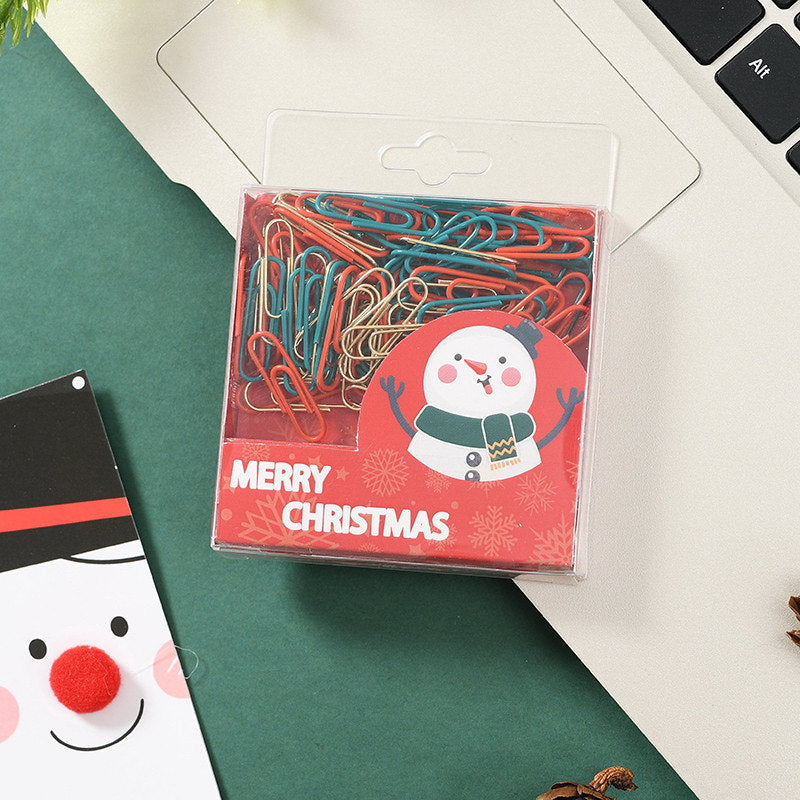 Wholesale  snowman pushpin red green gold long tail clip