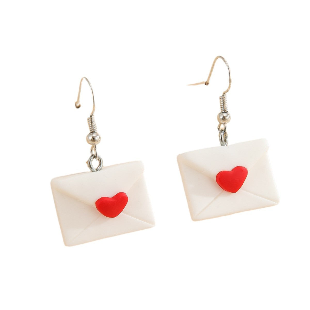 Wholesale Rose envelope Valentine' s Day soft ceramic earrings