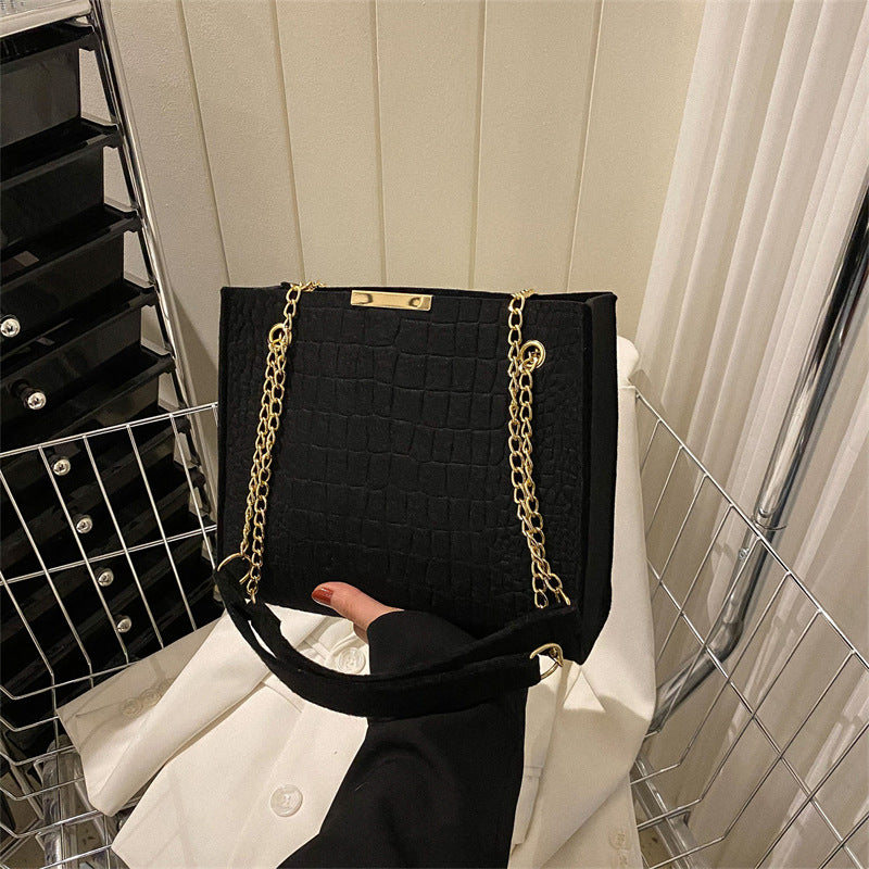 Wholesale Felt Leisure Chain Single Shoulder Crossbody Tote Bag