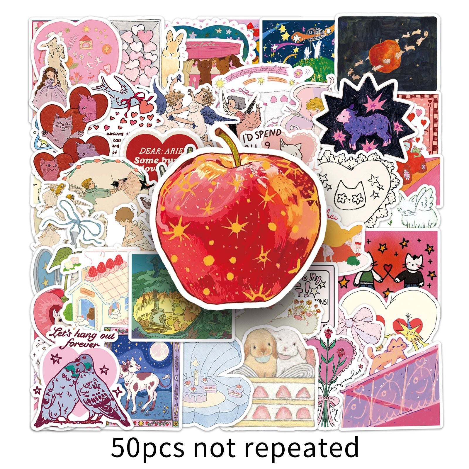 Wholesale 50pcs Fairy Tale Cartoon Stickers  Cute and Girly Stickers