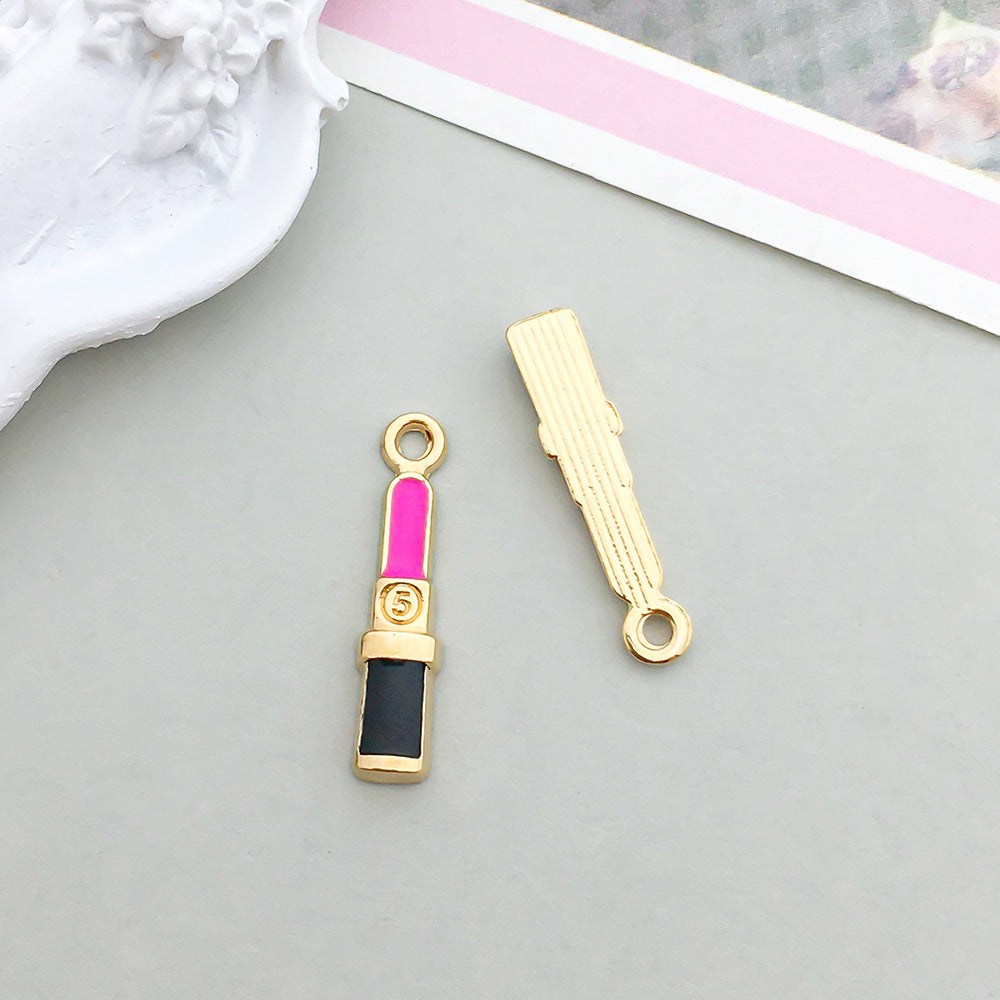 Wholesale Mix 30 Rose Red Drip Oil Alloy Cute Cartoon Simulation Heart Pendant