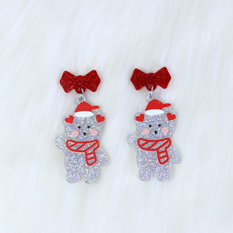 Wholesale Christmas Santa Claus Sweater Bells Acrylic Earrings