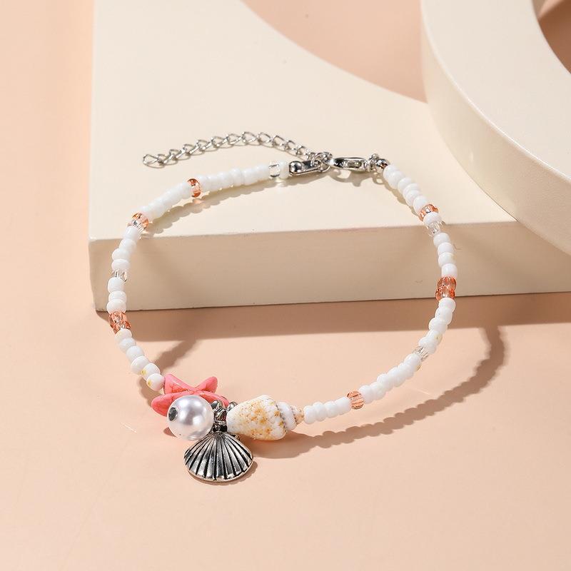 Wholesale Bohemian starfish shell conch rice bead bracelet summer
