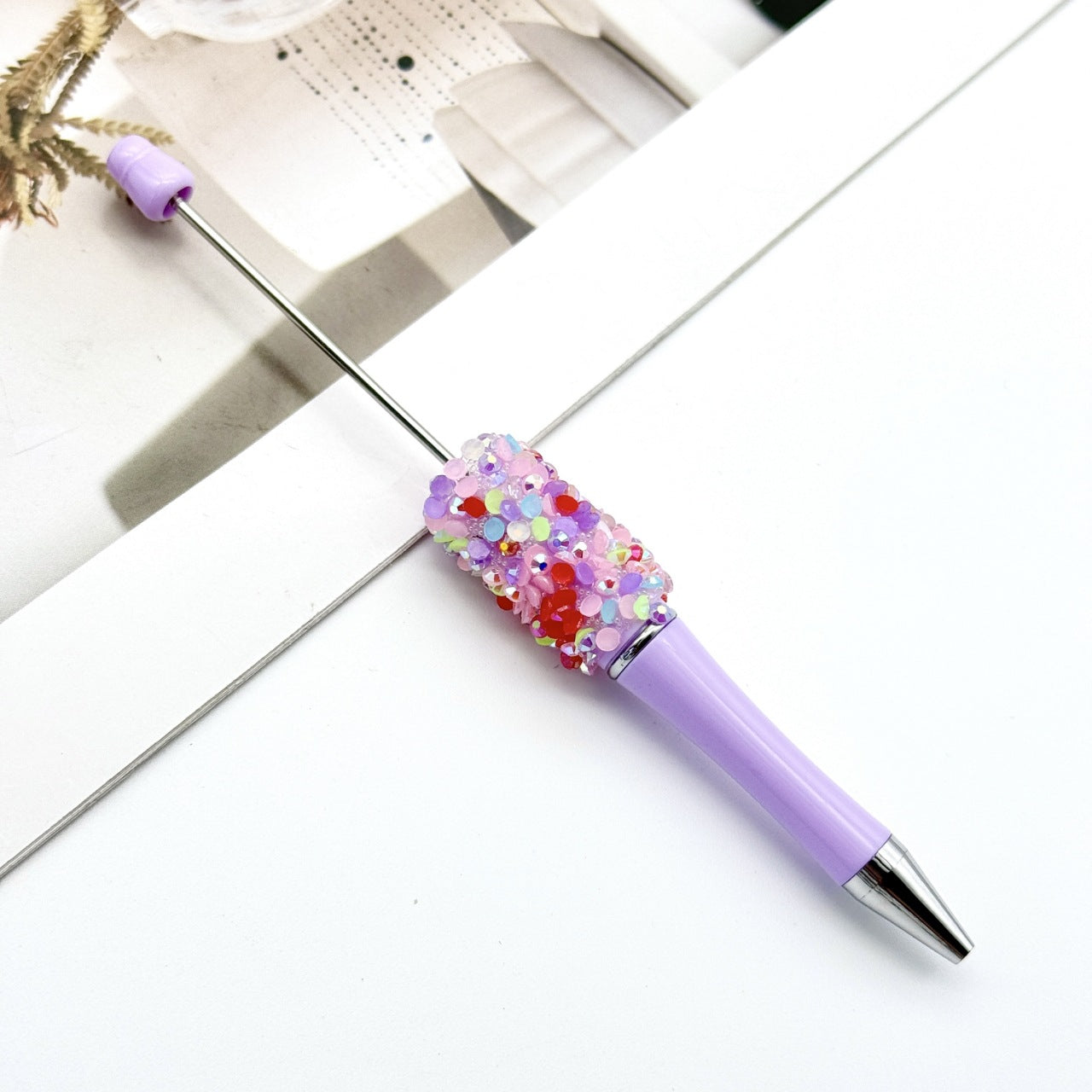 Wholesale DIY Sequin Bead Pen Colorful Resin Ballpoint Pen