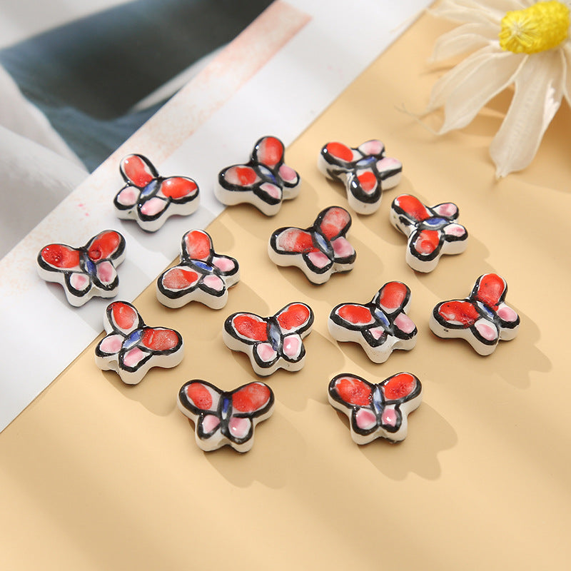 Wholesale 5PCS Butterfly Hand-painted Style Beads