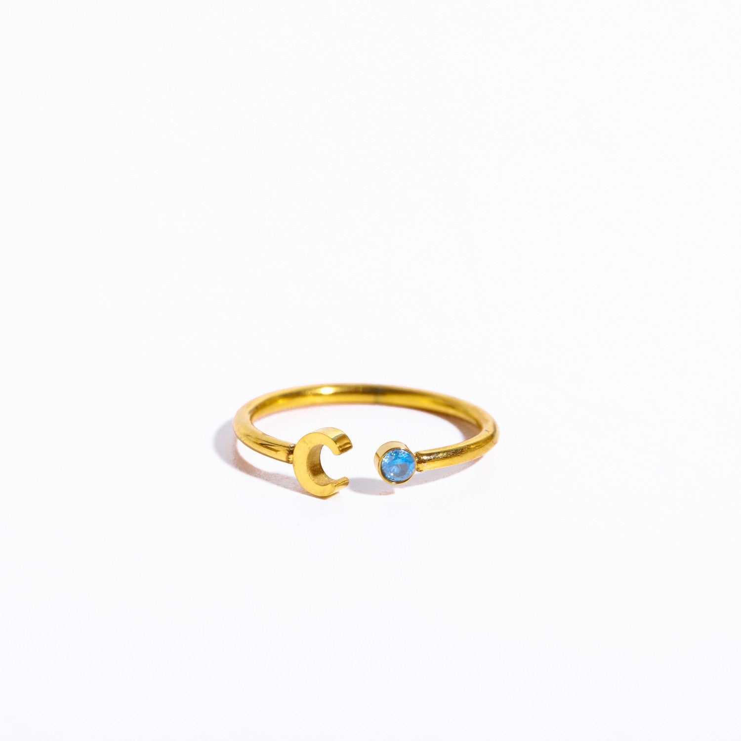 Titanium acero al por mayor 26 letras anillo abierto