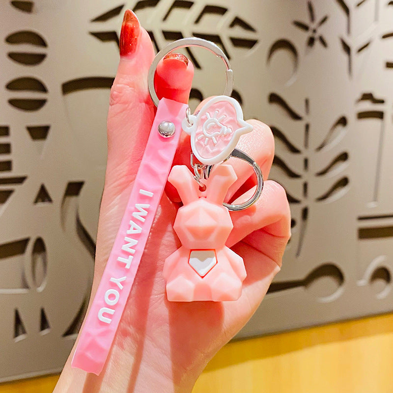 Wholesale Cartoon Faceted Geometric Animal Three-dimensional Doll Resin Key Chain