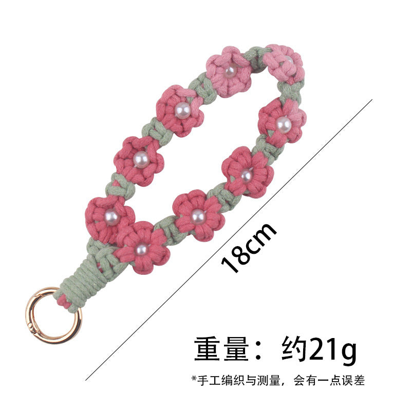 Wholesale pure hand-woven gradient daisy key chain