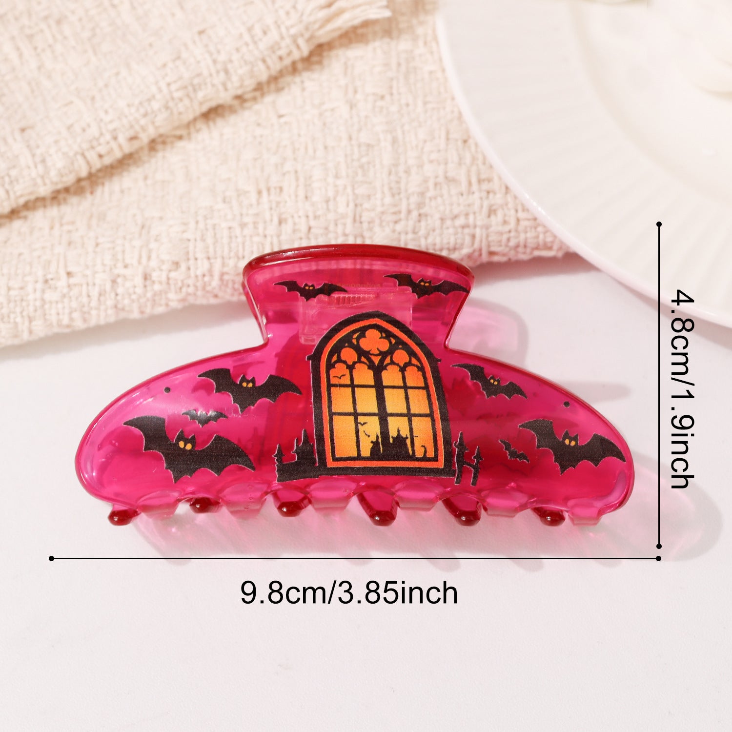 Wholesale  PVC Hair Claw Clip Dark Style Pumpkin Bat Design Fashion Accessory Boutique Resale