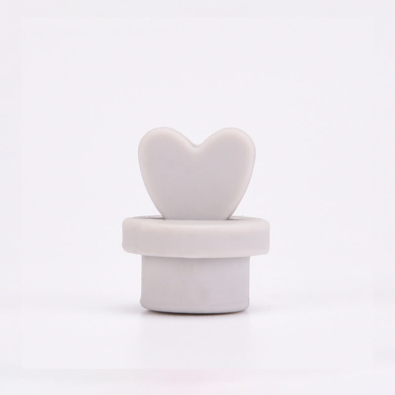 Wholesale Silicone Love Straw Cup Decorative Love Seal Plug