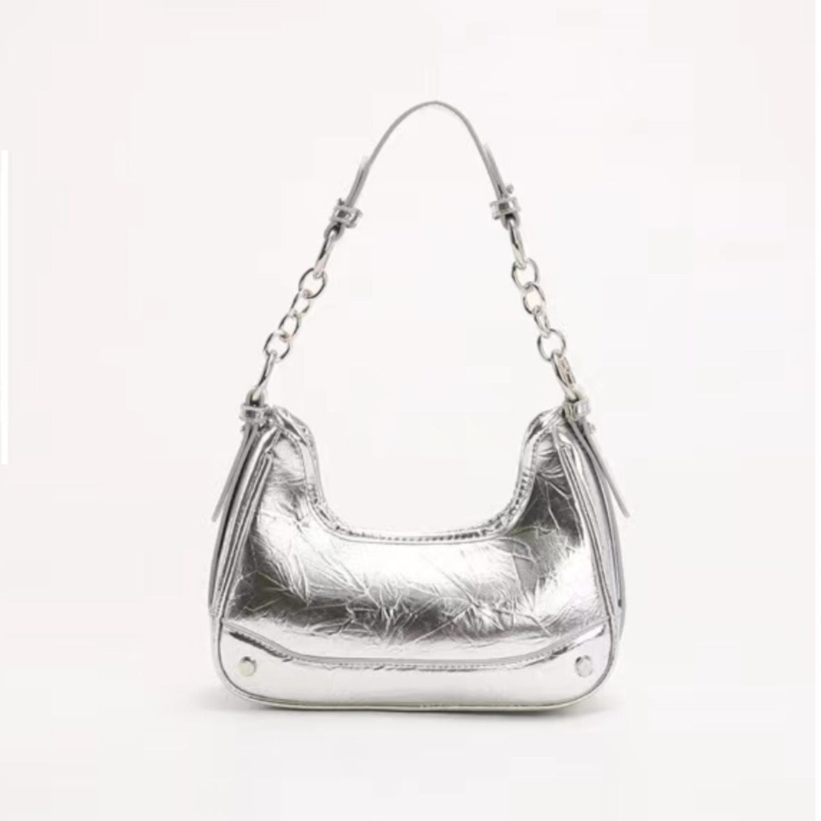Wholesale Pleated Chain Baguette Shoulder Bag