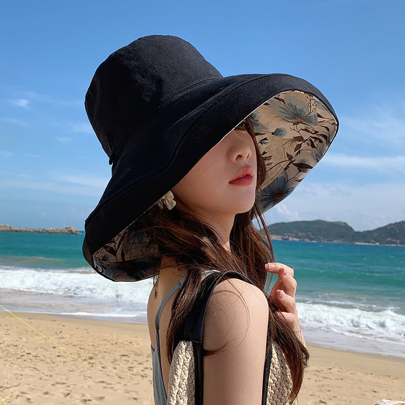 Wholesale Cotton Summer Big Brim Sunshade Bucket Hat