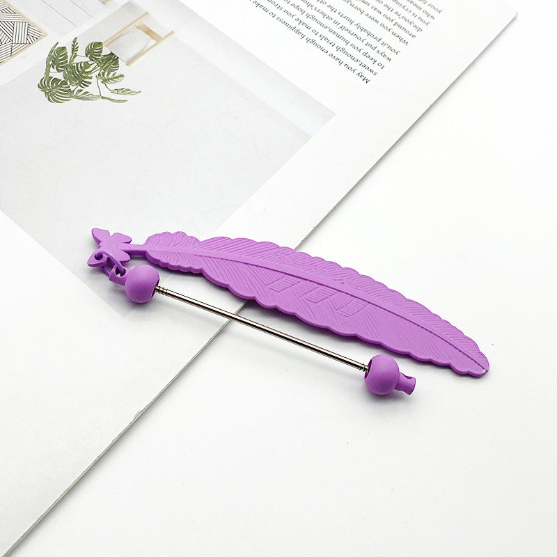 Wholesale New Leaf Shaped Candy Colored DIY Beadable Pens