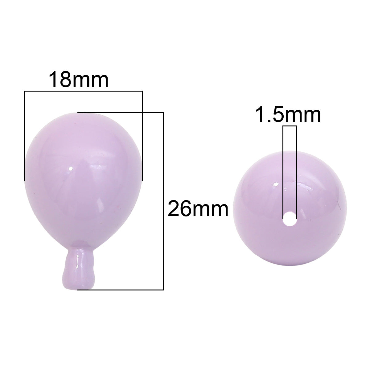 Wholesale Acrylic Solid Color Through Hole Balloon Beads