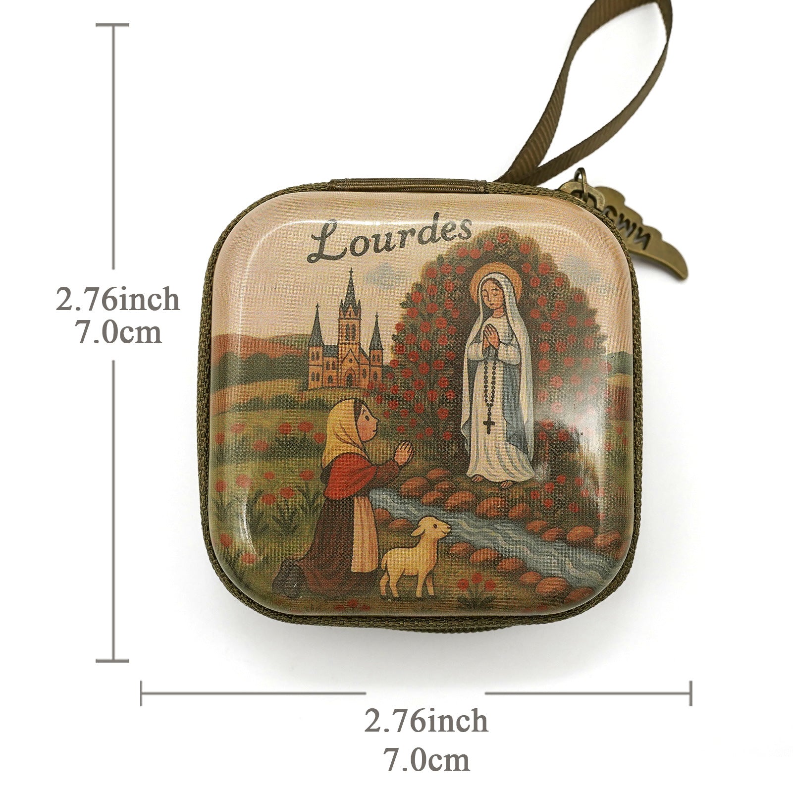 Wholesale Square hand drawn cartoon pattern portable coin purse