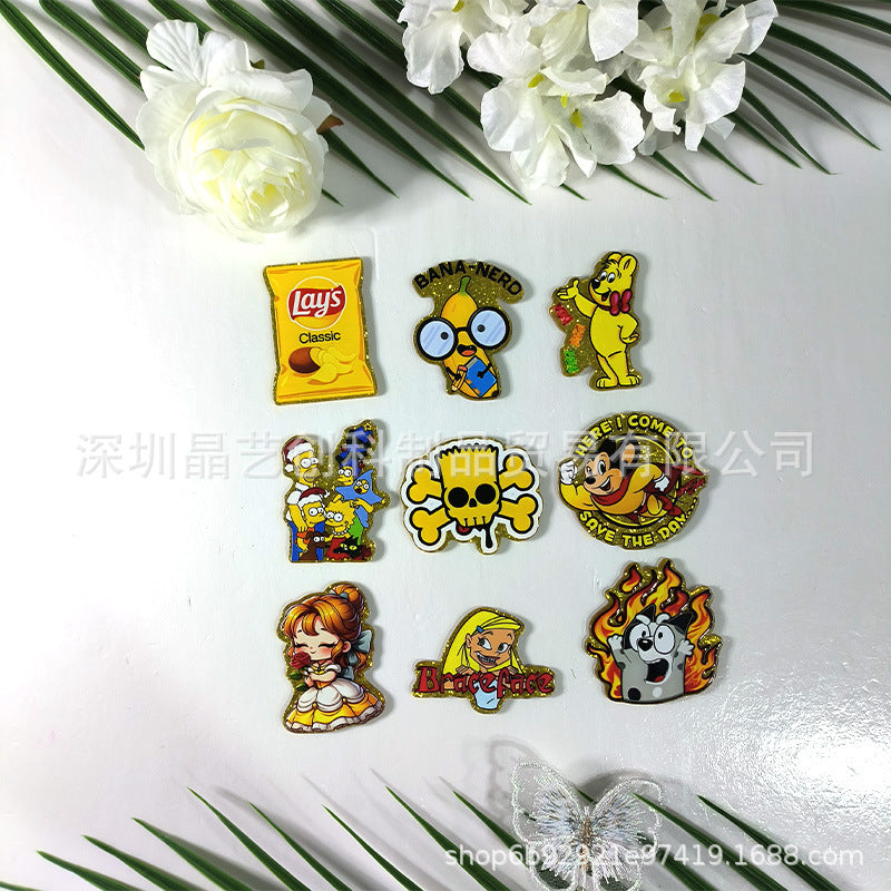 Wholesale 10pcs/pack Acrylic DIY Accessories-Gold Plate Series