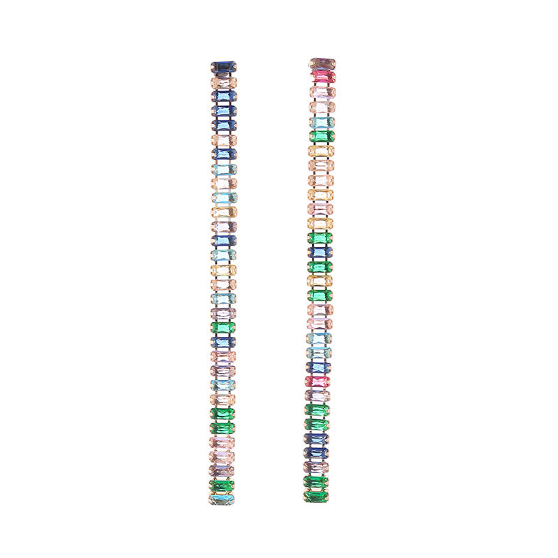 Wholesale Square glass diamond earrings