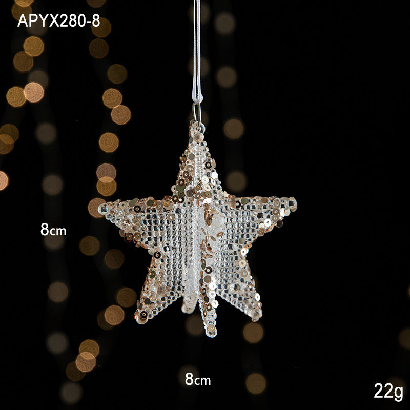 Wholesale Christmas Sequin Acrylic Transparent Snowflake Pendant Ornament
