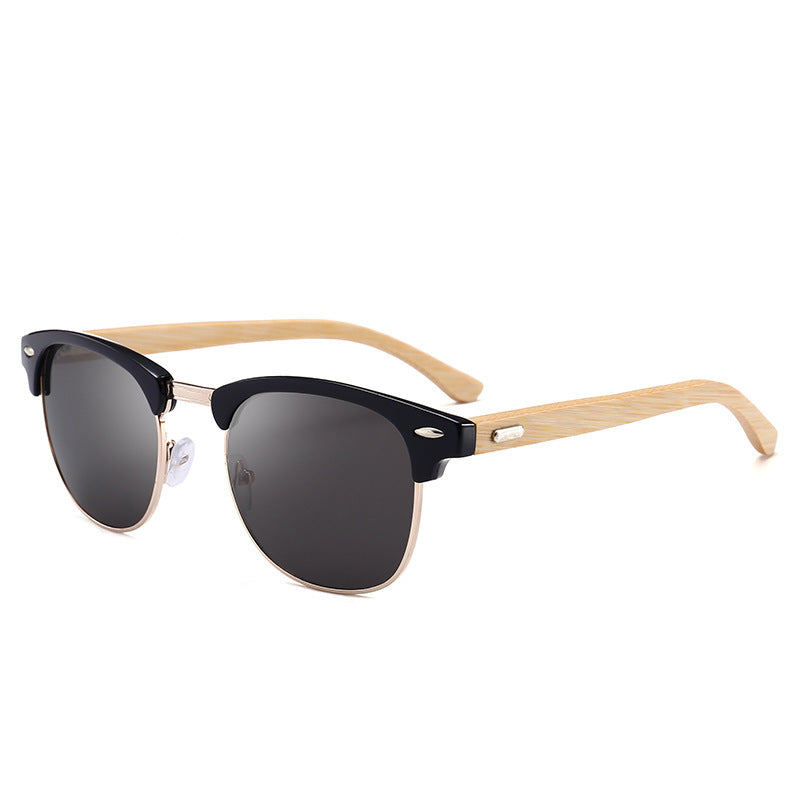 Wholesale Polarized sunglasses for men and women bamboo legs retro glasses