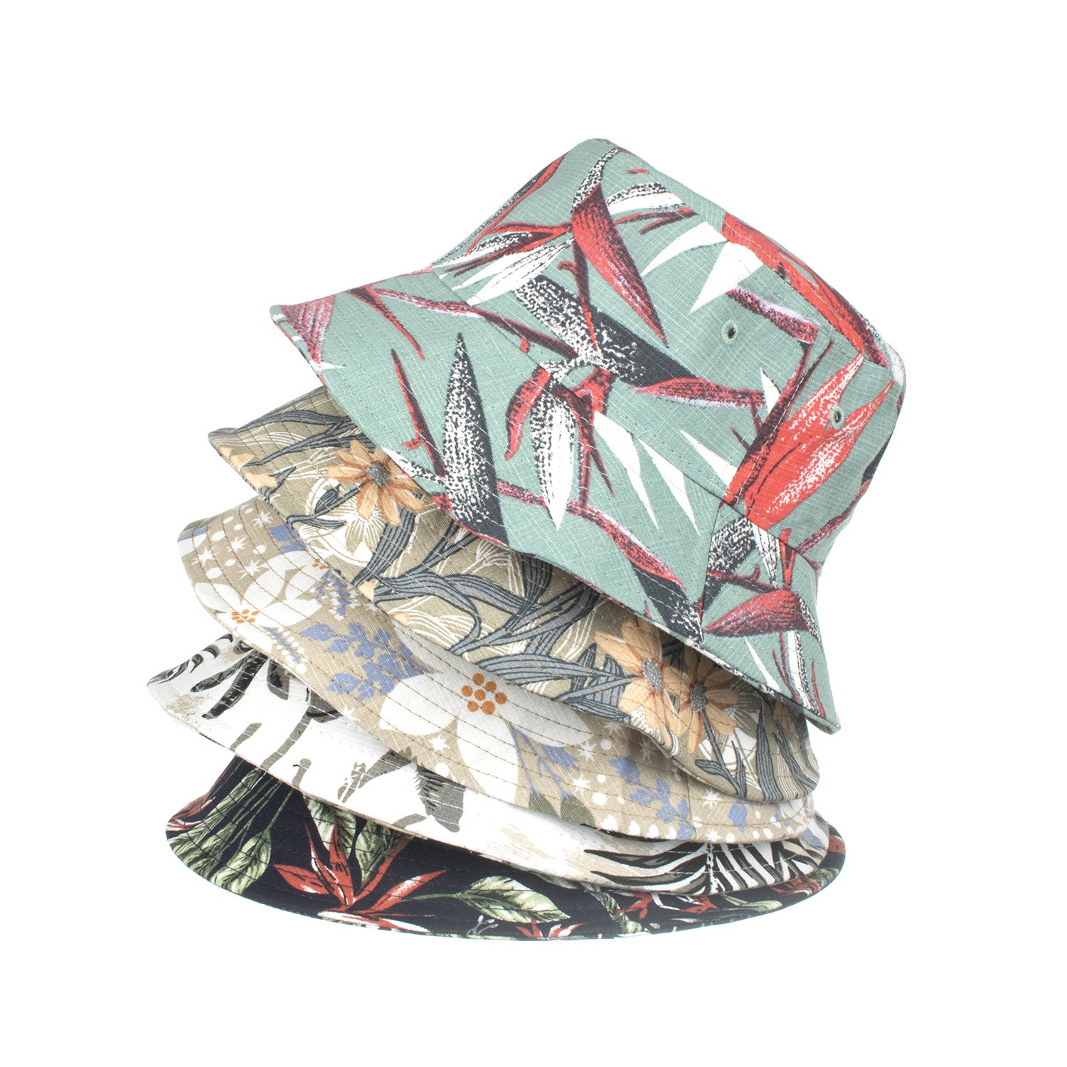 Wholesale Cotton printed sun protection bucket hat wide brim bucket hat