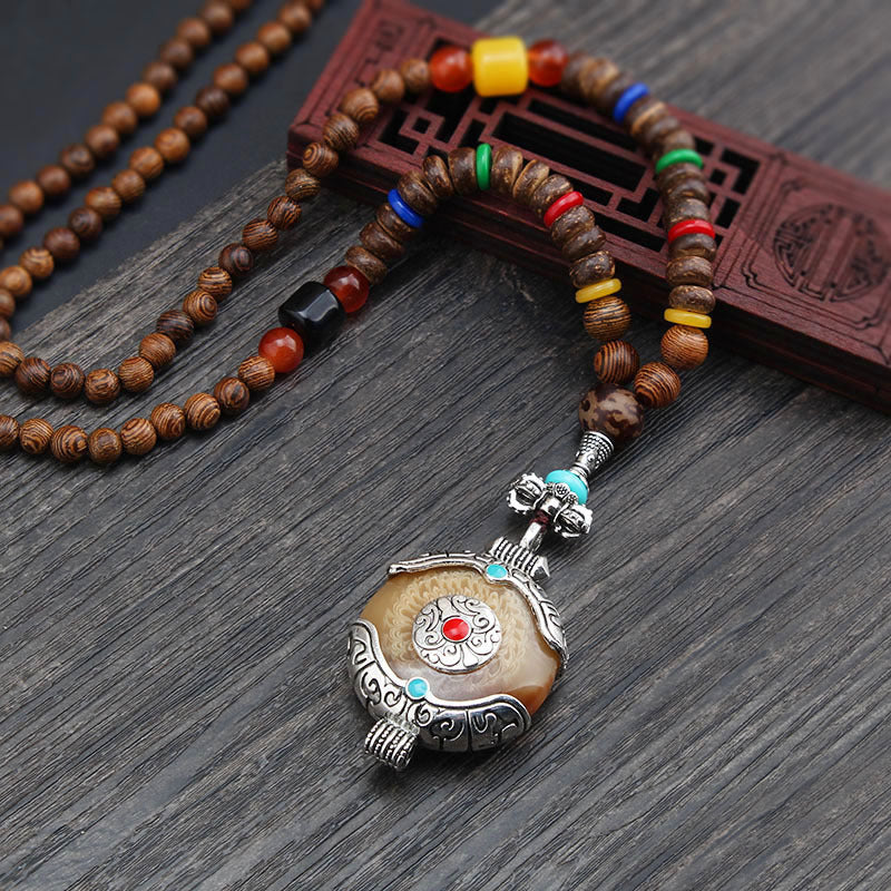 Wholesale Ethnic Style Pendant Bodhi Pendant Wooden Bead Necklace