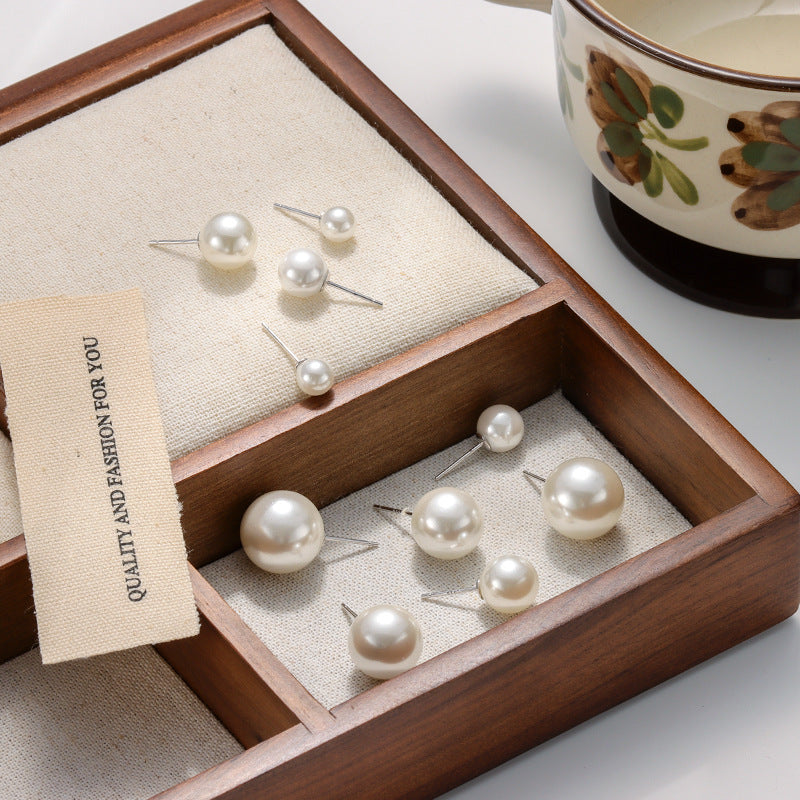 Wholesale S925 Sterling Silver Earrings with Large Pearl Vintage Earrings