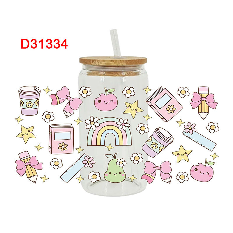 Wholesale Color Brush Paint 16oz Cup UV DTF Wraps