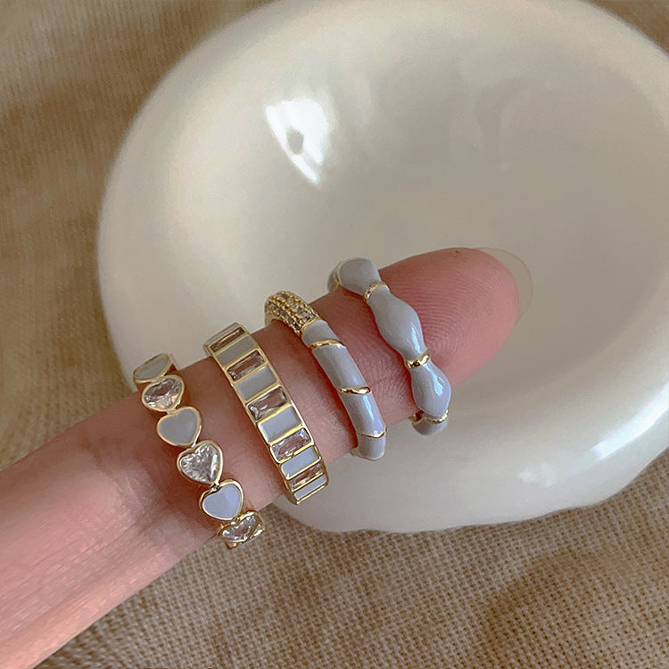 Wholesale Metal Heart Metal Open Ring Set