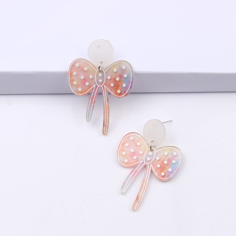 Wholesale Bow Colored Acrylic Earrings
