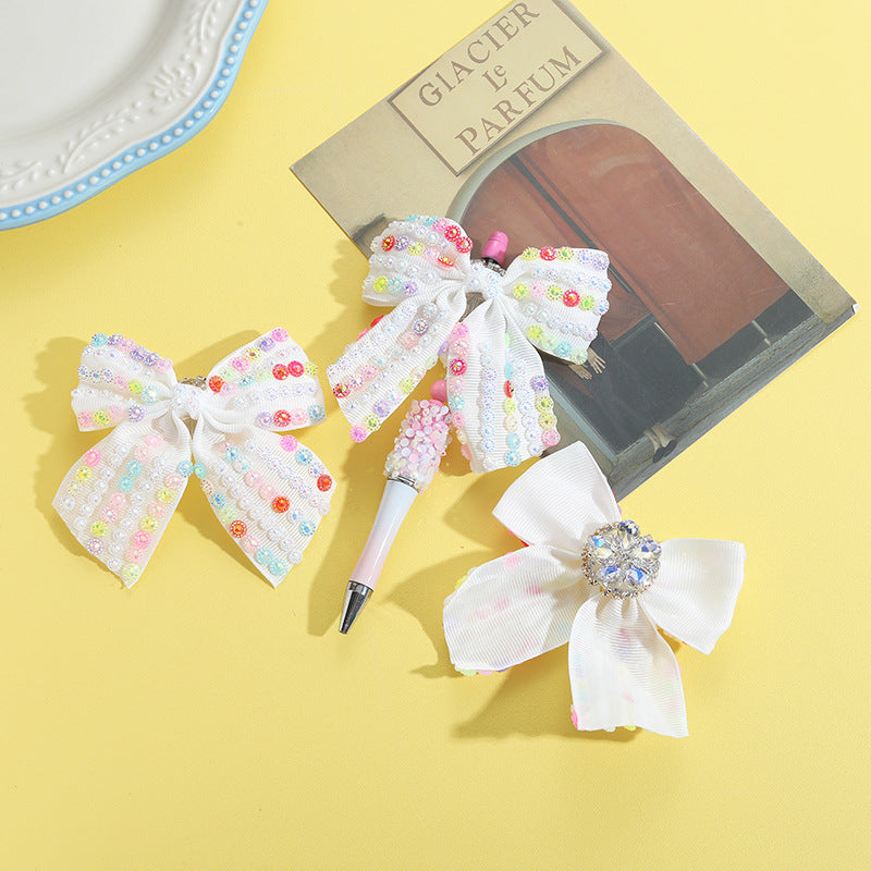 Wholesale 10pcs Acrylic Heavy Industry Beads Handmade Press Drilled Loose Beads Beaded Bows DIY