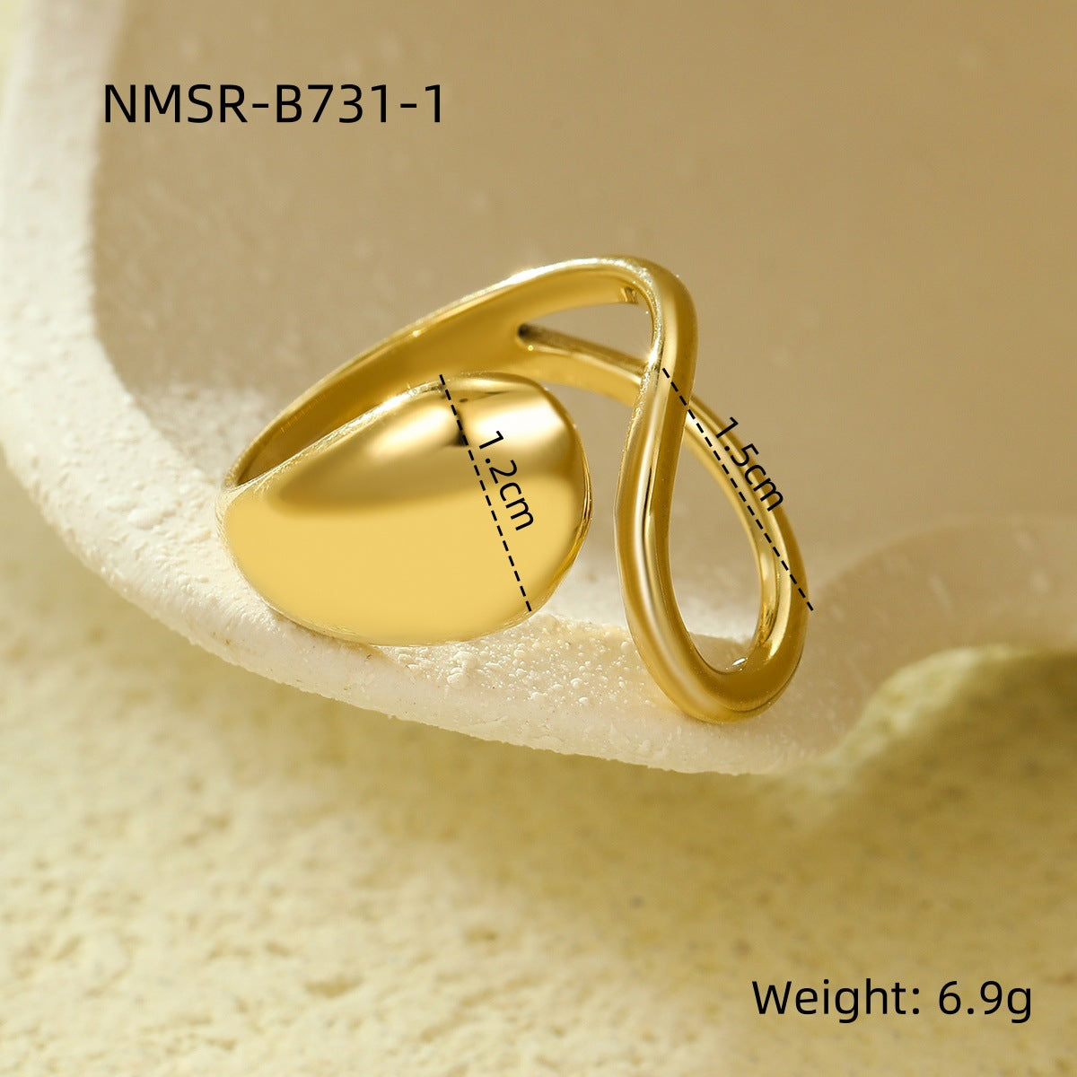 Wholesale Stainless Steel Rings with Geometric Opening Irregular Non-Fading Ring Jewelry