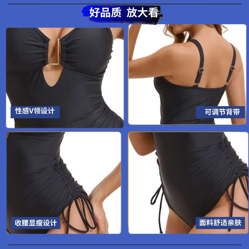 Wholesale women's large size one piece hot spring swimsuit