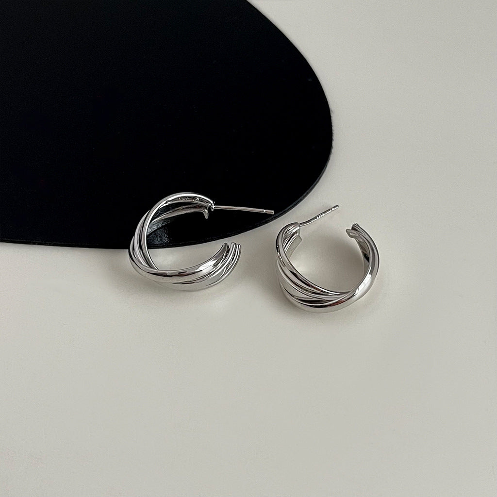 Wholesale Retro geometric metallic irregular earrings