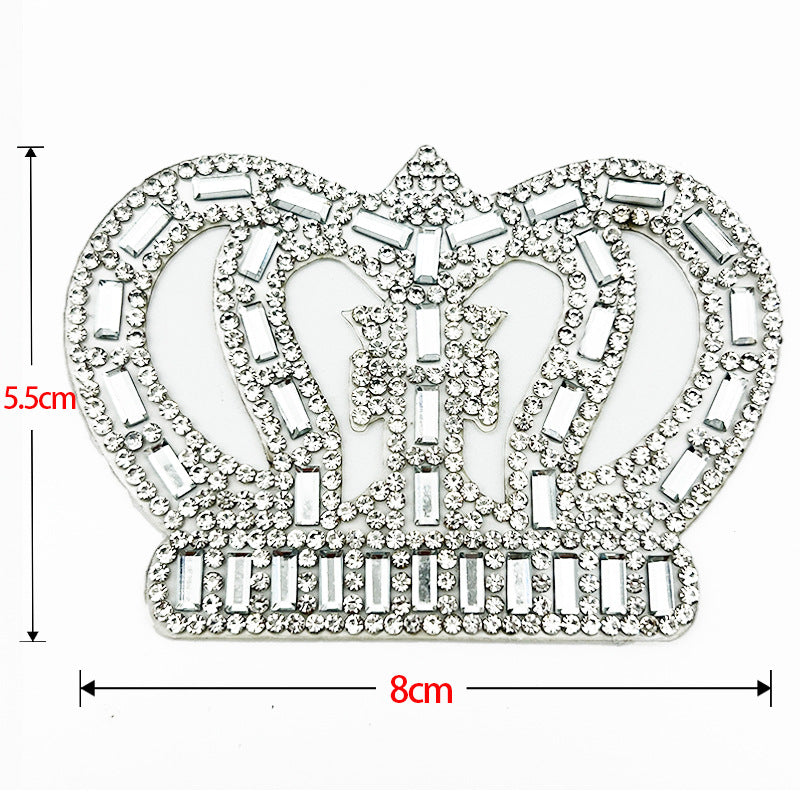 Wholesale 10pcs Colorful Crown Diamond Embroidery DIY Patches