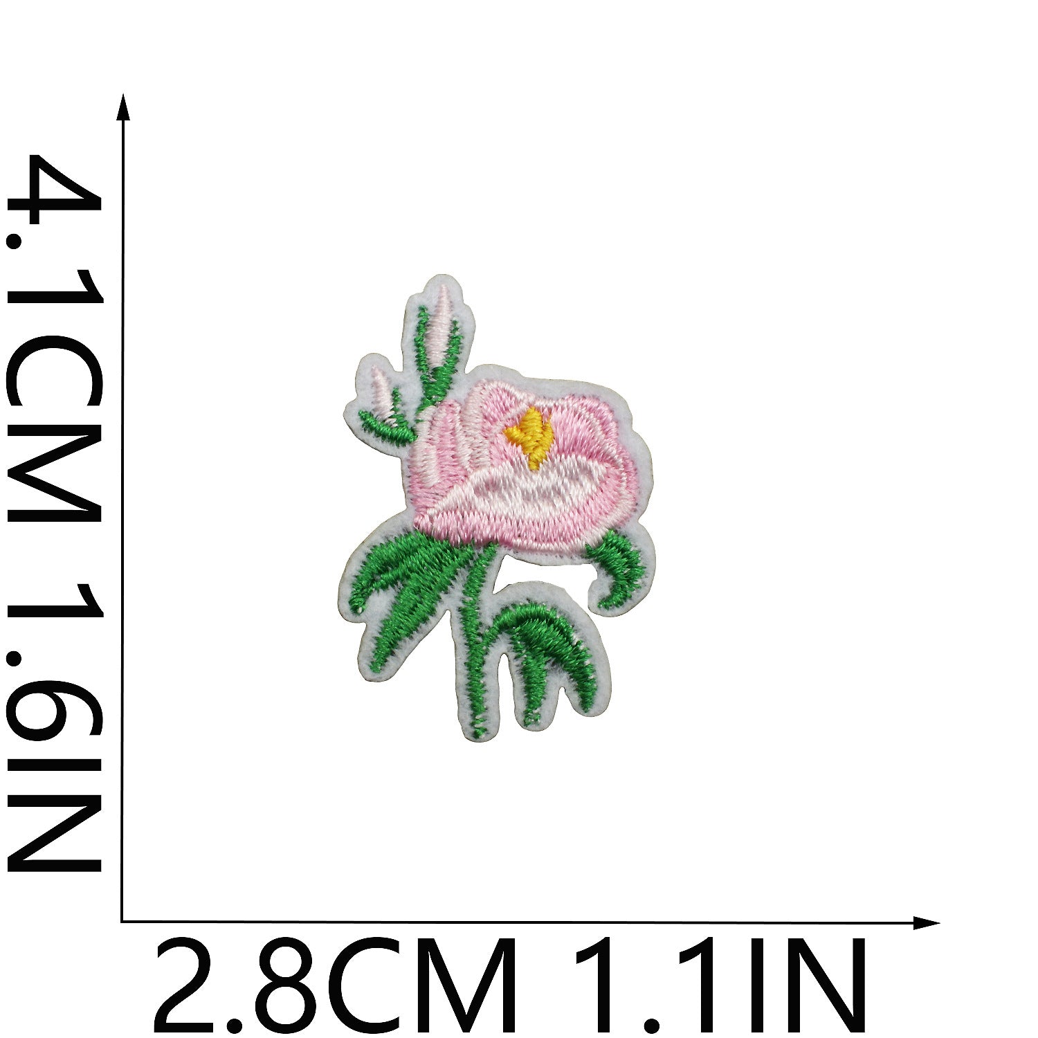 Wholesale Tulip Floral Embroidered Patch Iron On Peony Applique DIY Clothing Bag Decorative Craft Supply